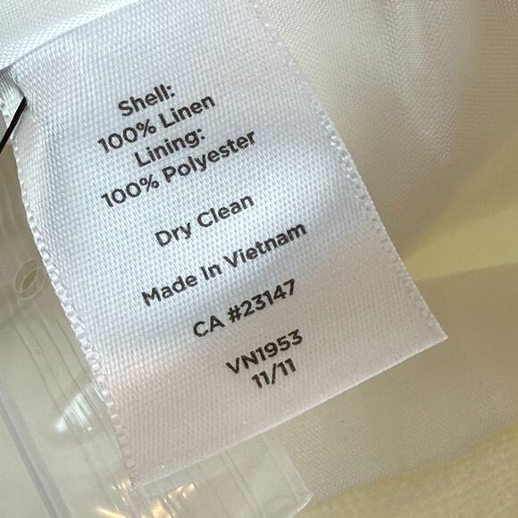 Talbots Jackie Fit Linen Blazer Jacket Women's 10 Ivory Classic Button Work NWT - Picture 6 of 8